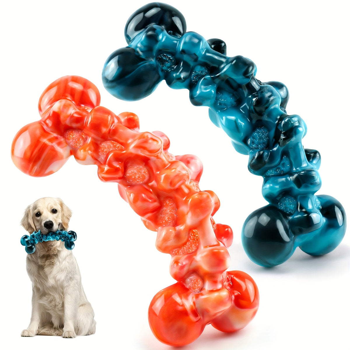 Dog Chew Toys for Large Dogs with Flame Bone or Light Green Crocodile Style Options, Supervised Chewing and Everyday Interactive Pet Play