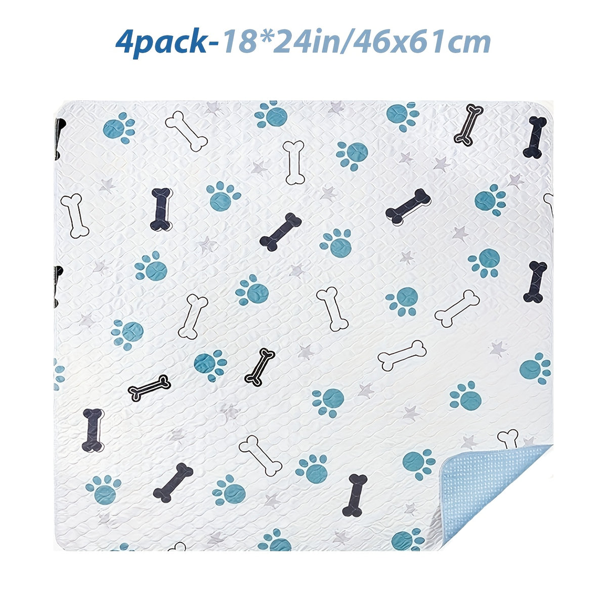 Reusable Puppy Training Pads with TPU Waterproof Protection, 4-Layer Washable Non-Slip Dog Pee Mats for Potty Training and Whelping