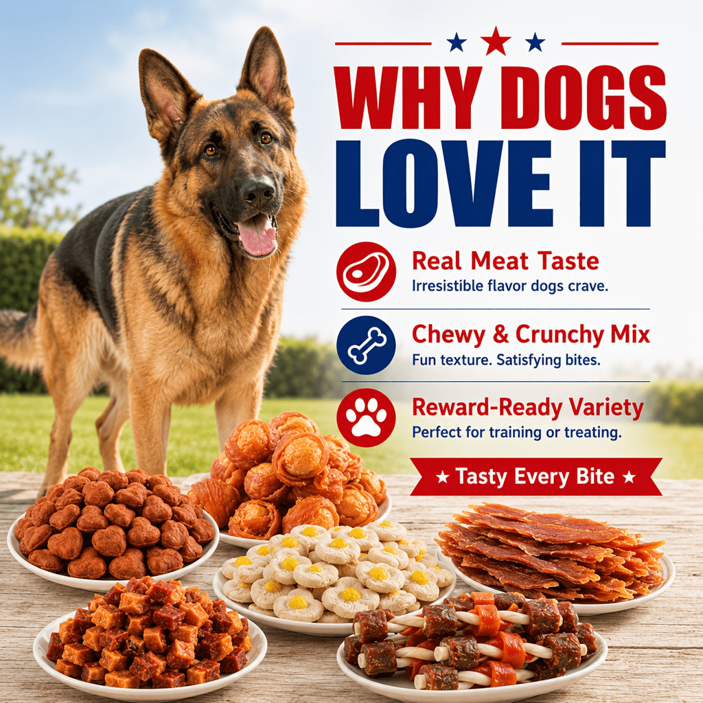 Dog Snack Combo Pack with Chicken-Flavored Milk Bars, Biscuits and Duck Chew Options, Assorted Jerky Treat Packs for Everyday Rewards