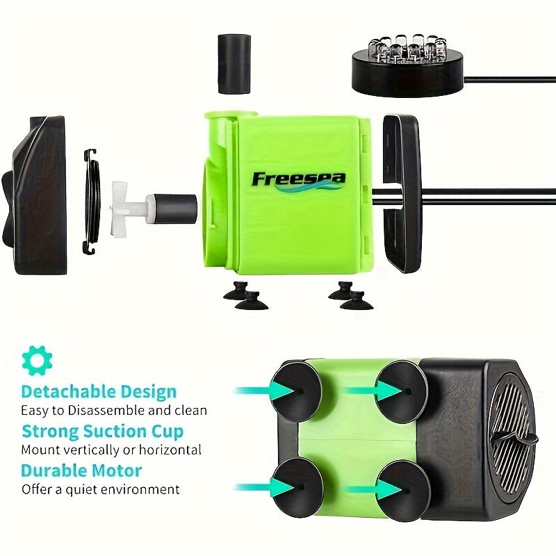 Submersible Fountain Pump 160GPH 10W with Adjustable Flow, Two Nozzles and Tubing for Aquarium, Small Pond and Hydroponic Water Circulation