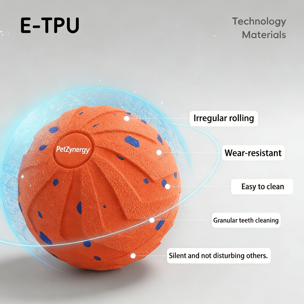 Interactive Dog Ball with Automatic Bouncing and Rotation, E-TPU Moving Chase Toy with Sleep Mode for Medium and Large Dogs