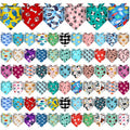 Bulk Dog Bandanas 72-Pack, Adjustable Triangle Pet Scarves and Costume Bibs for Grooming Finishes, Birthday Parties and Dog Photo Outfits