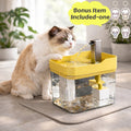 USB Cat Water Fountain with 4-Stage Filtration, Quiet Automatic Circulating Pet Drinking Dispenser for Cats and Dogs with Visible Water Level Window