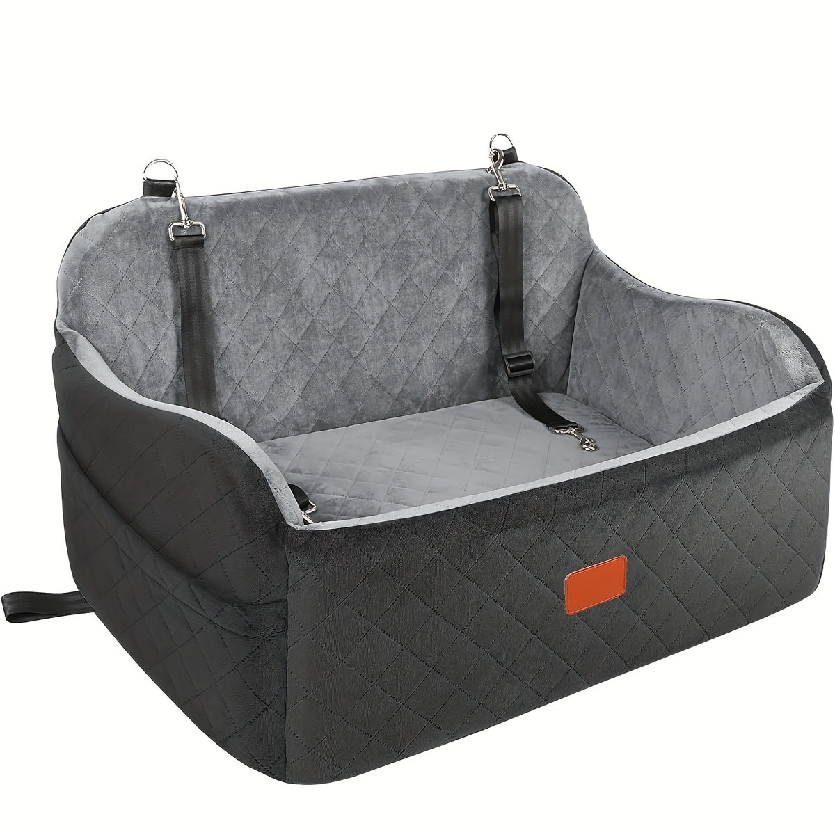 Dog Car Seat with Seat Belt Pass-Through, Memory Foam Pet Travel Bed with Removable Washable Design and Adjustable Straps in Medium and Large Options