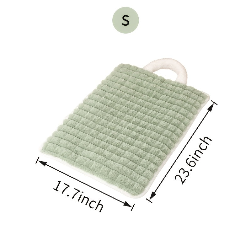 Quilted Dog Crate Mat, Machine Washable Plush Travel Dog Bed with Carry Handle for Small and Medium Dogs, Puppies and Cats