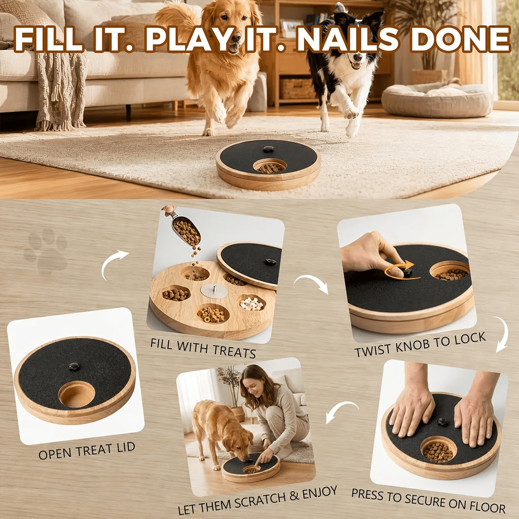 Dog Nail Scratch Board with Adjustable Bracket, Foldable Paw Filing Pad with 3 Angles from 45–65 Degrees and 2 Sandpaper Sheets for Home Grooming