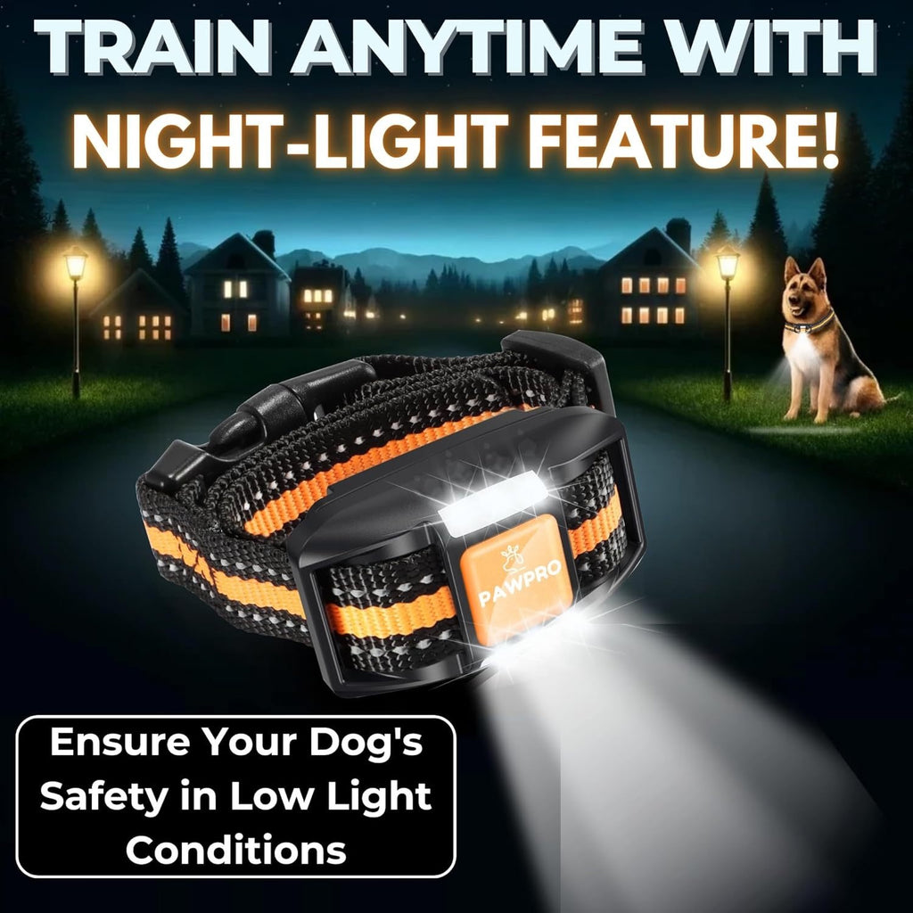 Long Range Dog Training Collar with Remote, PAWPRO Listed 4-Mile Range, 124 Adjustable Levels, Beep, Vibration, Static and Night-Light Modes