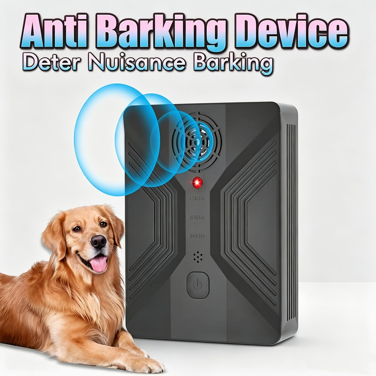 Automatic Ultrasonic Bark Deterrent with 3 Modes, USB Rechargeable Black Bark Box with Listed 55ft Range for Supervised Dog Behavior Management