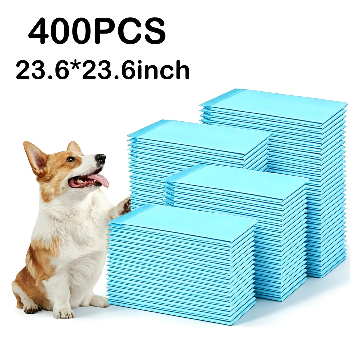Puppy Pee Pads 23.6 x 23.6 Inch, Bulk Absorbent Dog Potty Training Pads in 200, 300 or 400 Count Packs for Indoor Housebreaking Routines