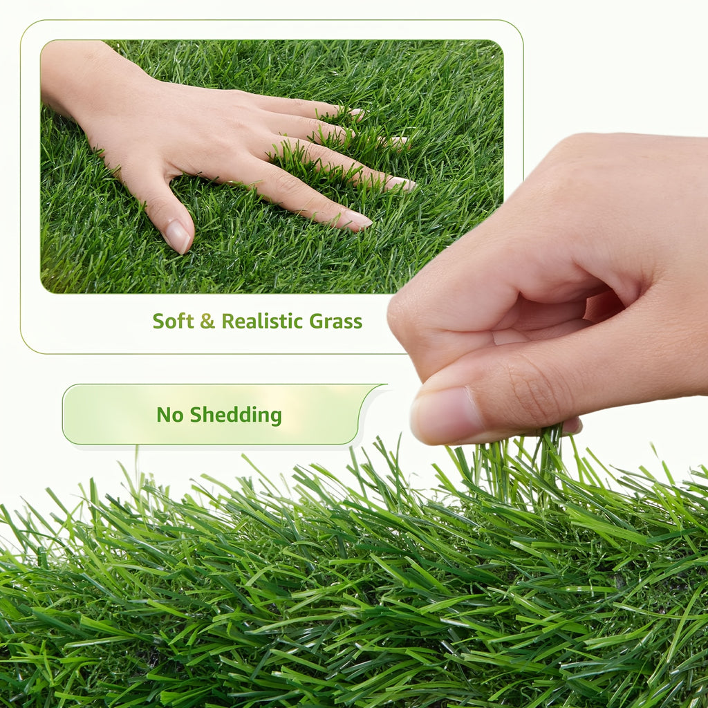 Reusable Grass Dog Potty with Tray and Two Turf Mats, 3-Layer Washable Puppy Training Toilet with Drainage for Apartments, Balconies and Outdoor Use