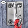 Wall-Mounted Dog Tie-Out Hooks 2 Pack, Heavy-Duty Metal Leash Attachment Hooks with Dual Switchable Design for Indoor Outdoor Use, Grey
