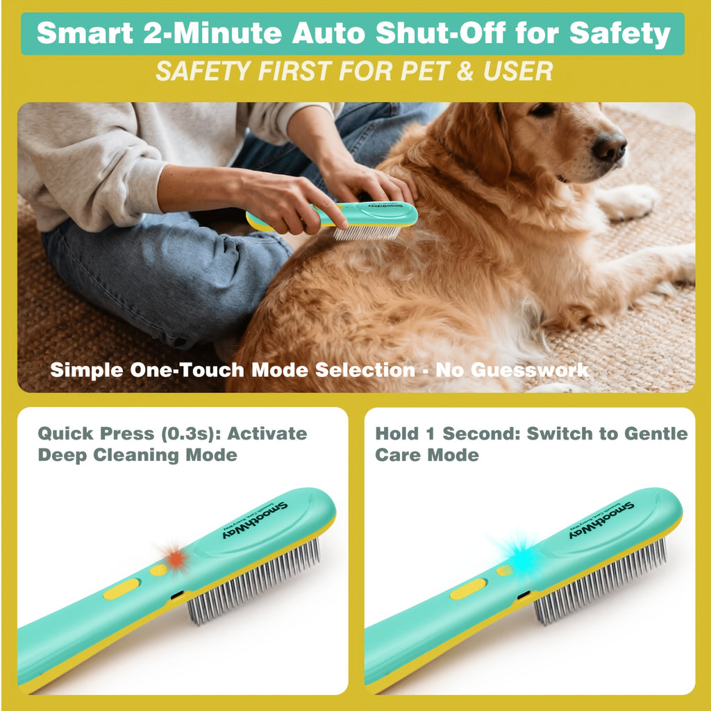 Flea Comb for Dogs and Cats, 3-Row Stainless Steel Teeth with Anti-Static Design, Detangling Grooming Tool for Poodles, Shih Tzus and Long-Haired Pets