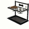 Stainless Steel Double Pet Bowls with Adjustable Elevated Stand, Non-Slip Food and Water Feeding Station for Dogs and Cats at Home