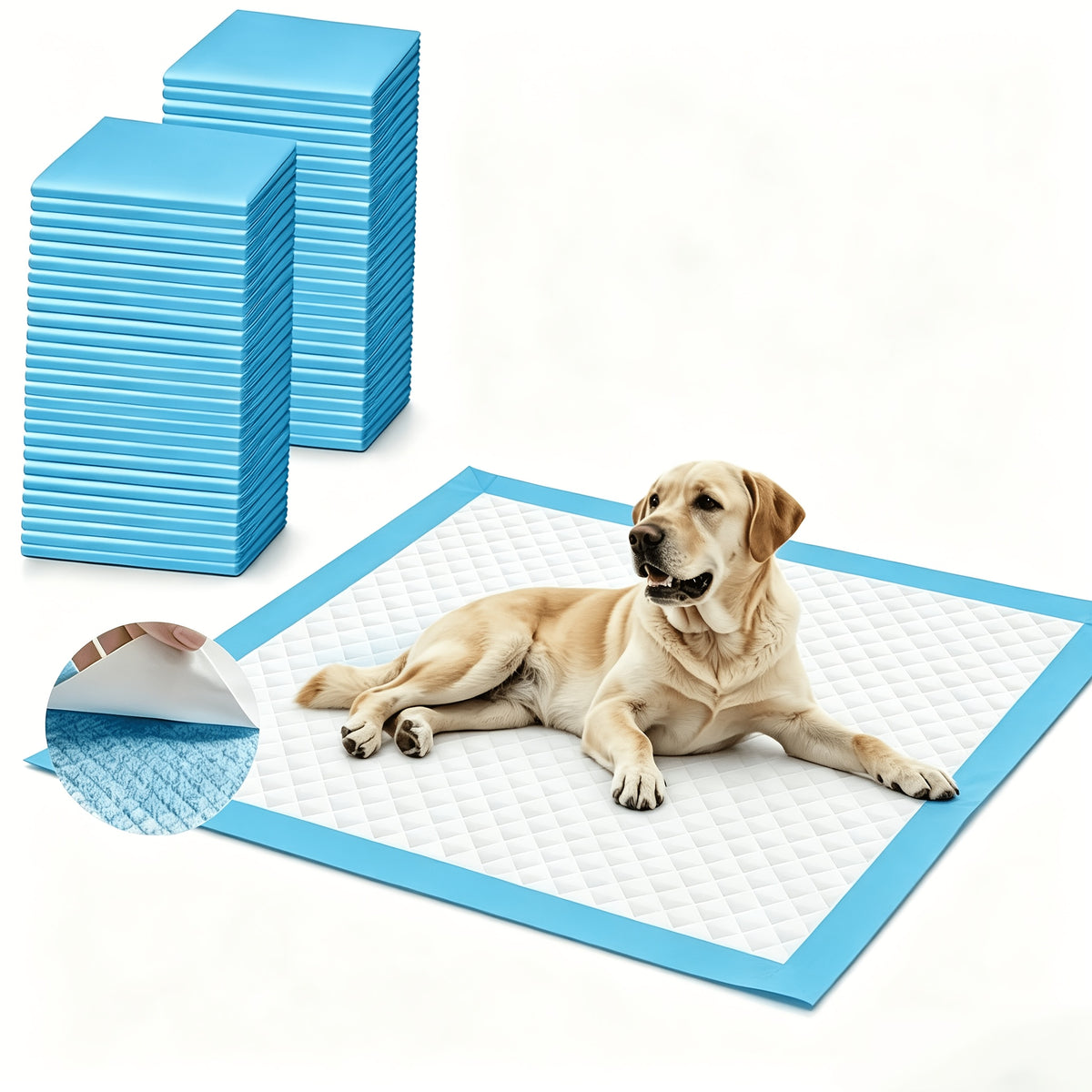 Disposable Dog Pee Pads 200 Count, 23.6 x 23.6 Inch Puppy Potty Training Pads with Absorbency and Odor Control for Everyday Pet Care