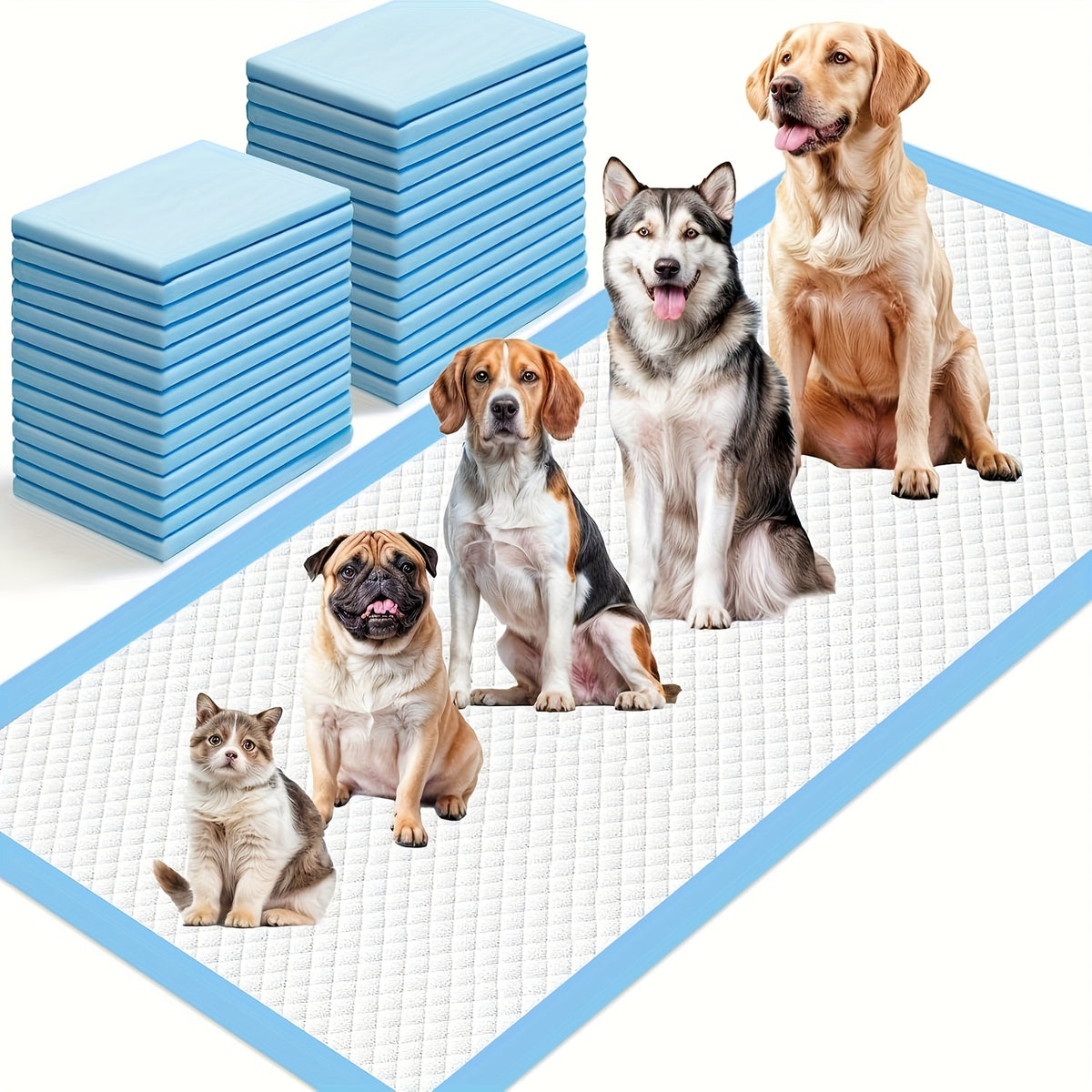 Disposable Dog Pee Pads for Potty Training, 30 x 36 Inch 60 Count or 31 x 47 Inch 40 Count, Extra Large Absorbent Puppy Pads for Home and Crate Use
