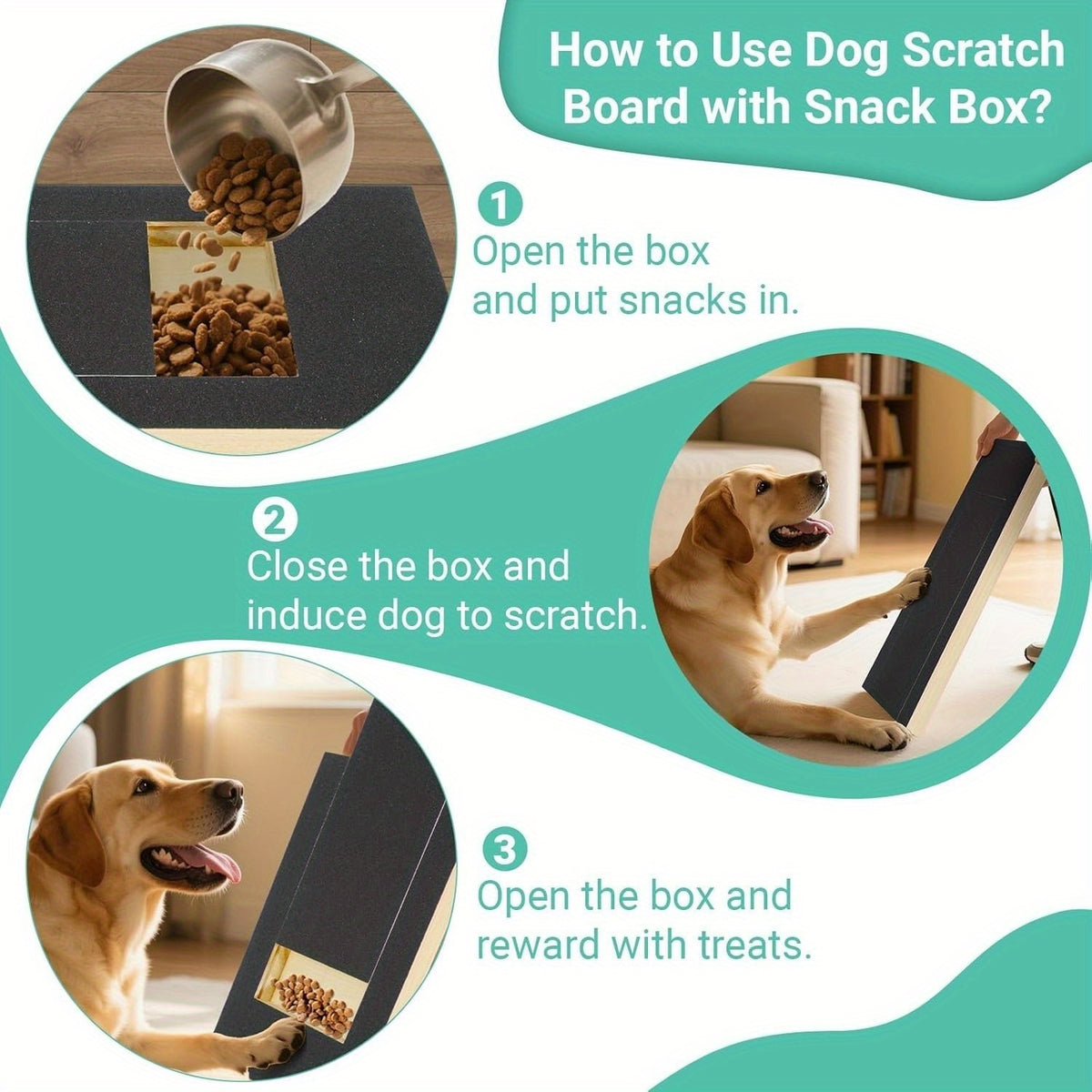 Dog Nail Scratch Board with Adjustable Bracket, Foldable Paw Filing Pad with 3 Angles from 45–65 Degrees and 2 Sandpaper Sheets for Home Grooming