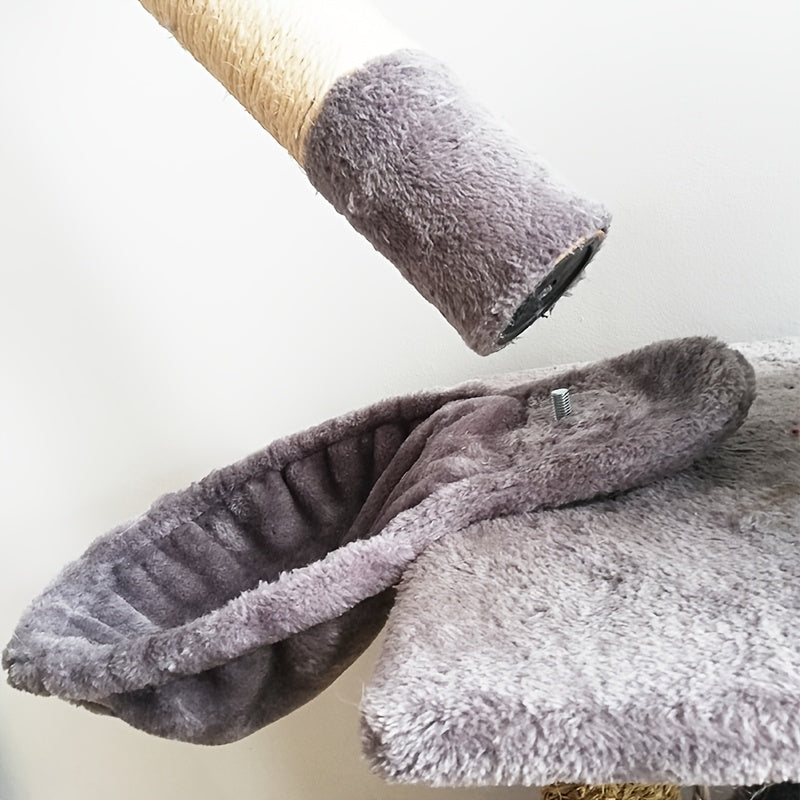 Cat Tree Replacement Hammock, Deep Plush Basket Bed for Compatible Cat Towers and Scratching Posts, Cozy Indoor Lounging Accessory in Three Colors