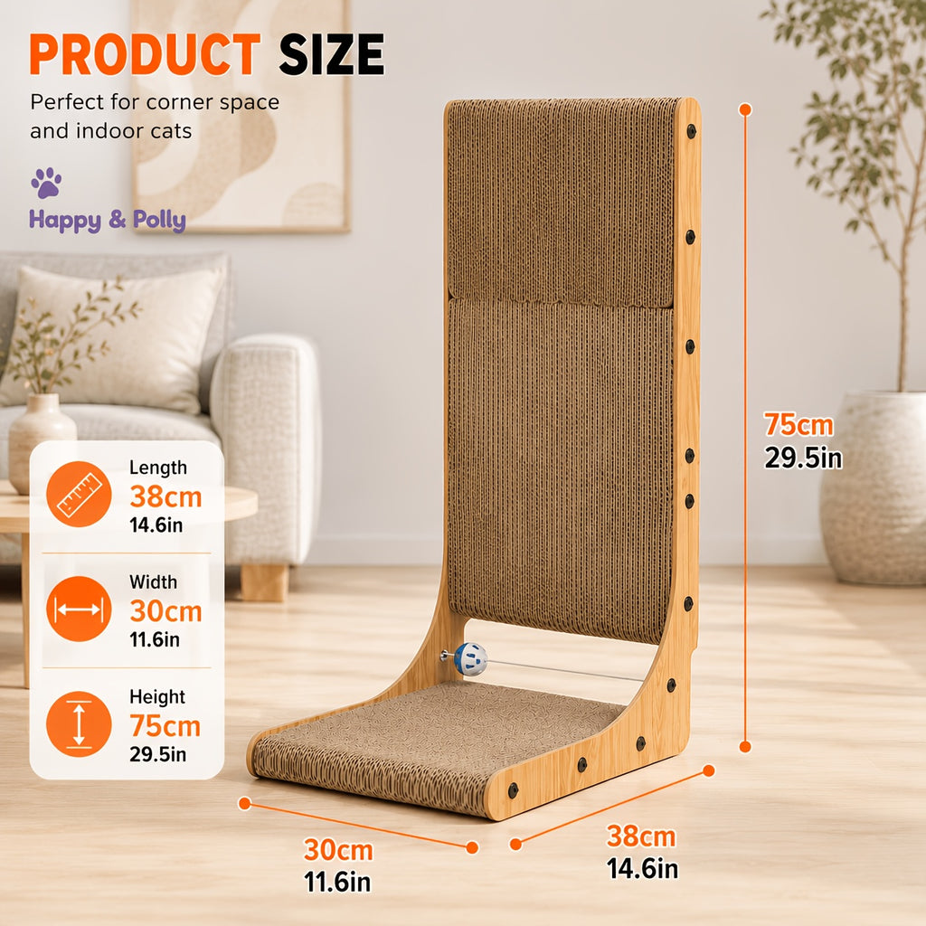 Cat Scratching Pad with Wavy and Felt Model Options, Indoor Cat Scratcher for Everyday Claw Scratching, Stretching and Home Activity