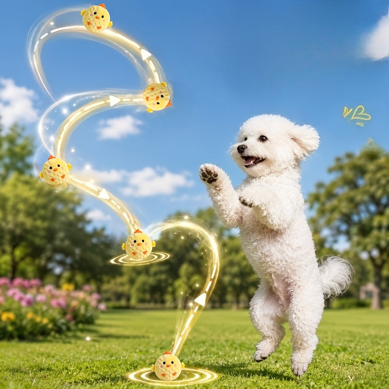 Dog and Cat Toy Balls 4-Pack, Random-Style Sound and Slow-Rebound Bouncing Pet Toys for Supervised Rolling, Chasing and Interactive Play