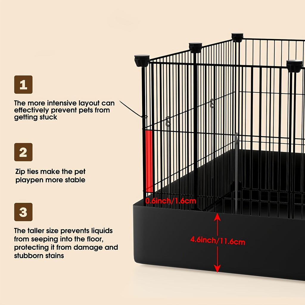 Guinea Pig Cage 48-Inch C&C Small Animal Playpen with One-Hand Release Hook, Triple Fixing Design and Optional PVC Bottom Liner
