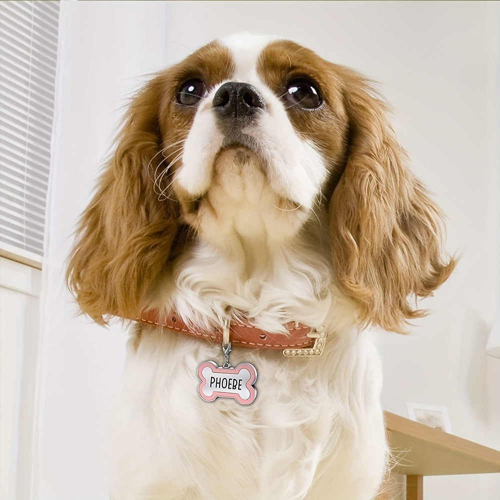 Personalized Metal Pet Tag for Dogs and Cats, Single Engraved Name ID Tag in Seven Colors for Everyday Identification and Pet Parent Gifts
