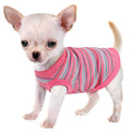 Striped Dog Tank Top with Soft Ribbed Fabric, Sleeveless Pullover Pet Vest for Small Dogs, Six Colors and XS–XXL Size Options, Hand Wash Only