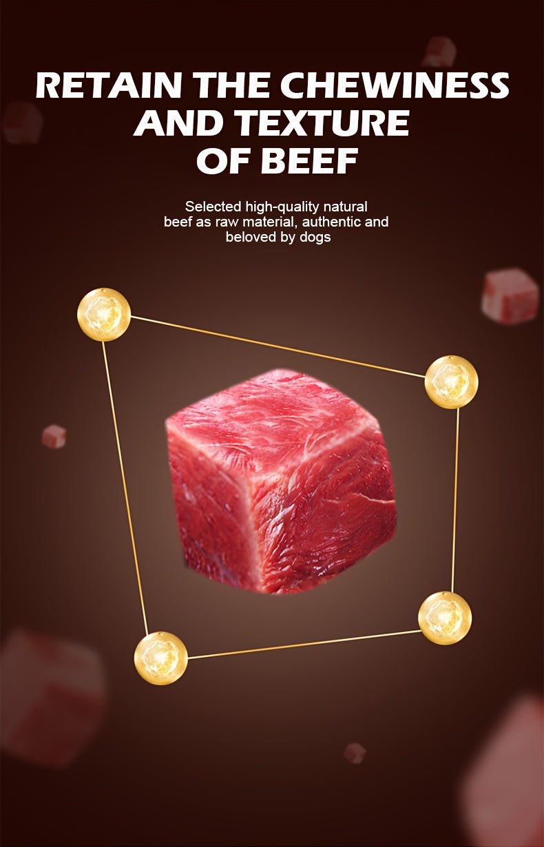 Beef Cube Dog Training Treats, 155g Chewy Meat Reward Bites for Supervised Practice, Everyday Snack Breaks and Dog Lover Gift Baskets