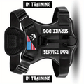 Dog Harness Patch Kit with 5 Patches, Reflective Adjustable Oxford Walking Vest with Mesh Lining, Padded Handle and Three Leash Rings, XS to XL