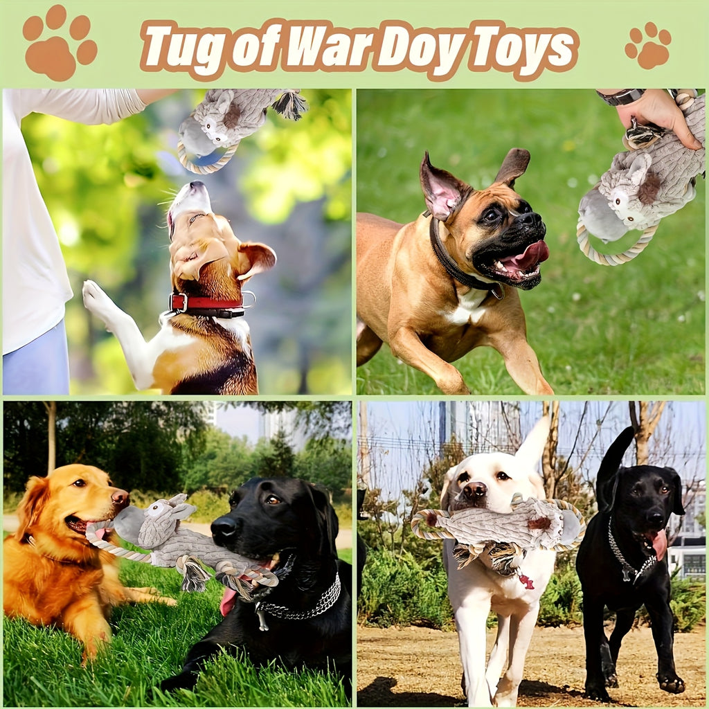 Donkey Plush Dog Toy for Small and Medium Dogs, Soft Stretch Animal Toy with Pull Rope or Long Stretch Options for Supervised Indoor Play