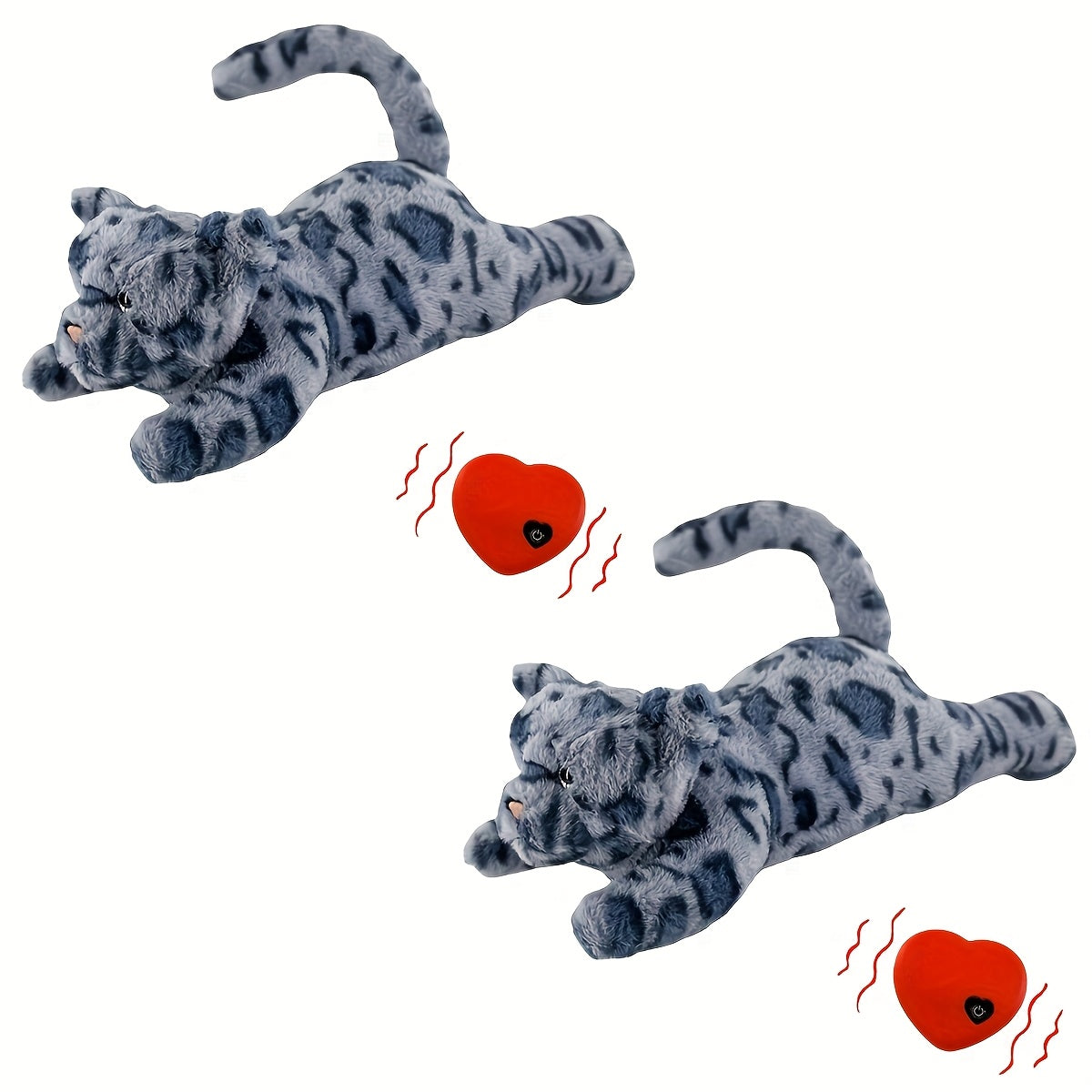 Heartbeat Puppy Toy, Soft Plush Cuddle Companion for Dogs and Kittens, Dog, Cat and Bear Styles with Single or Two-Piece Options, Batteries Not Included