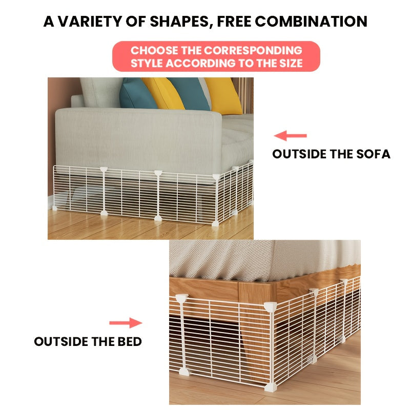 Under Couch Blocker for Pets and Toys, Under Sofa or Bed Gap Barrier in Black or White, 10 or 20 Piece Furniture Fence Pack for Home Use