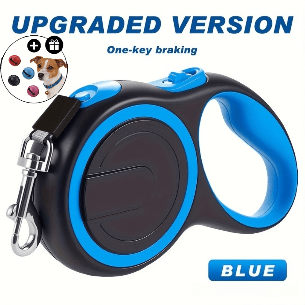 Retractable Dog Leash with 4 Bells, 118-Inch Cushioned Walking Lead for Small and Medium Dogs, Outdoor Training, Camping and Hiking