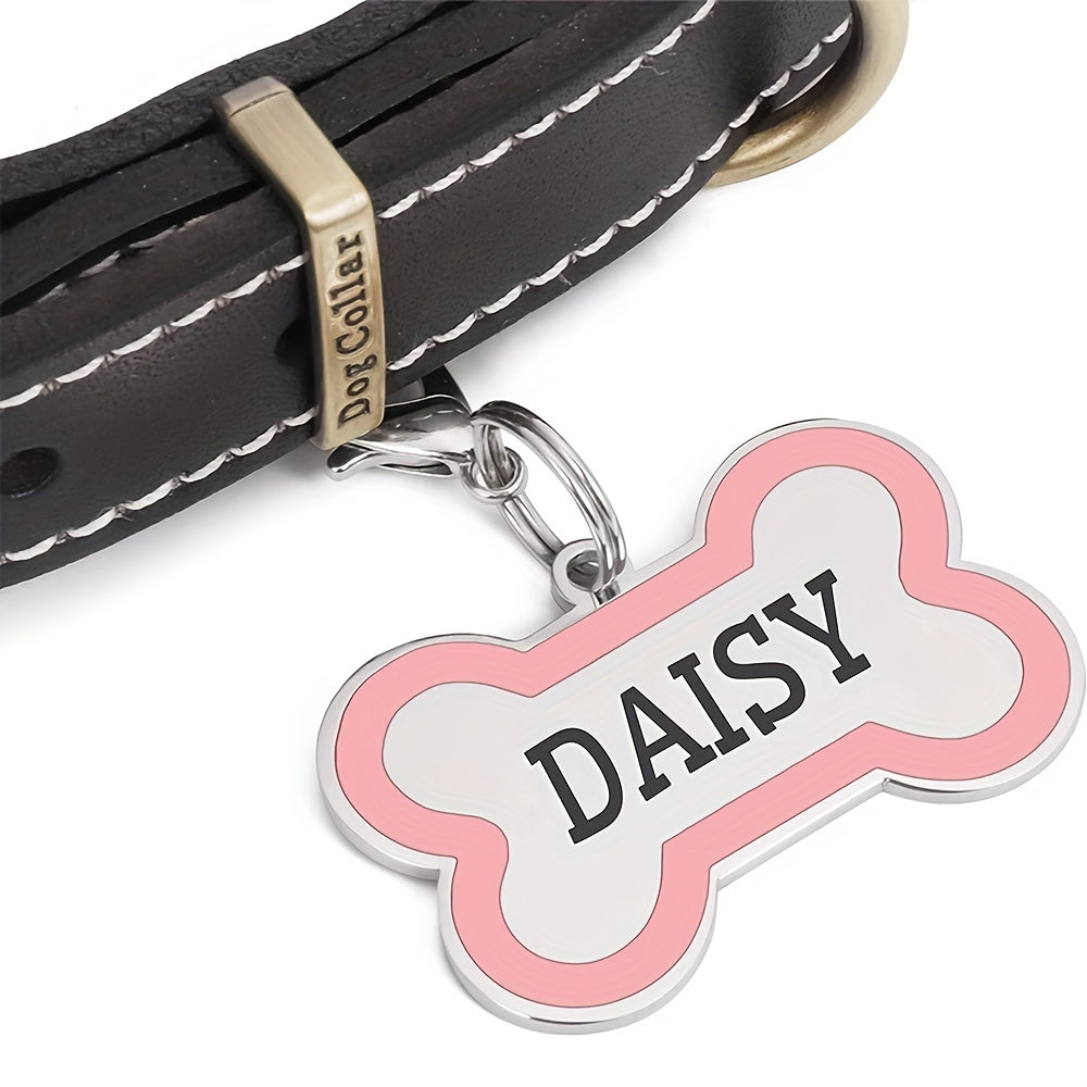 Personalized Metal Pet Tag for Dogs and Cats, Single Engraved Name ID Tag in Seven Colors for Everyday Identification and Pet Parent Gifts