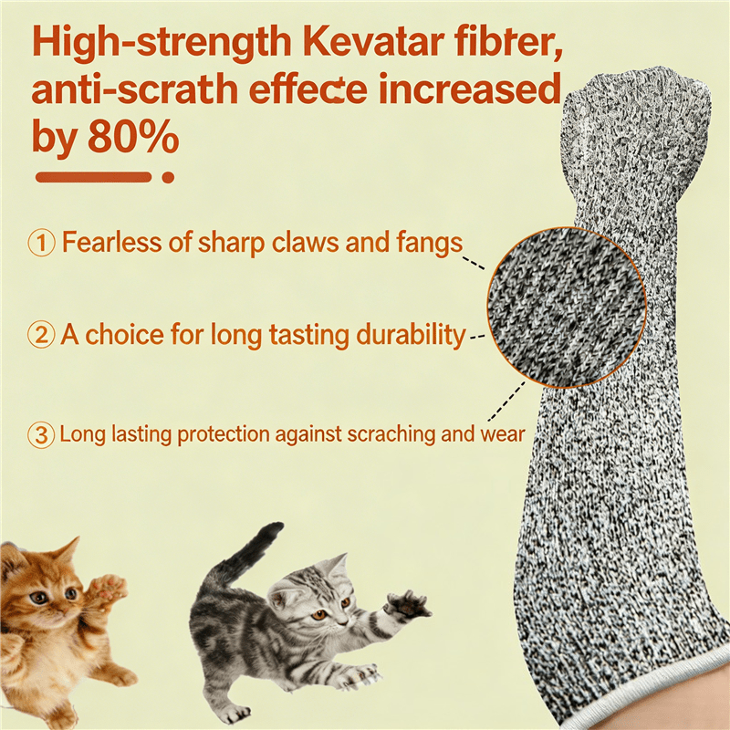 Pet Handling Gloves 6-Piece Set, Thickened Scratch-Resistant Protective Gloves for Dog and Cat Bathing, Grooming and Training Routines