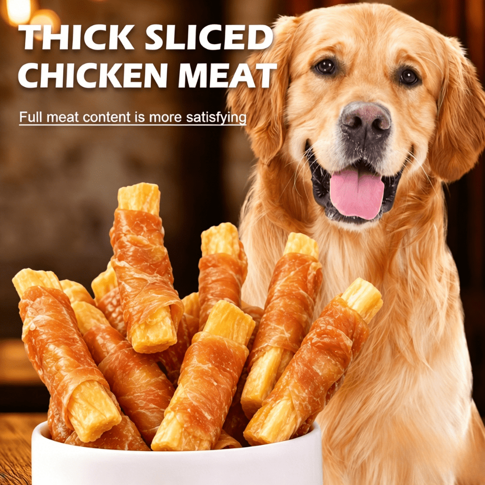 Chicken Sweet Potato Dog Treats, Thick Sliced Chicken and Sweet Potato Jerky Strips, High Protein Rawhide Free Chews for Small Medium Large Dogs, Easy to Digest Training Rewards and Healthy Daily Snacks
