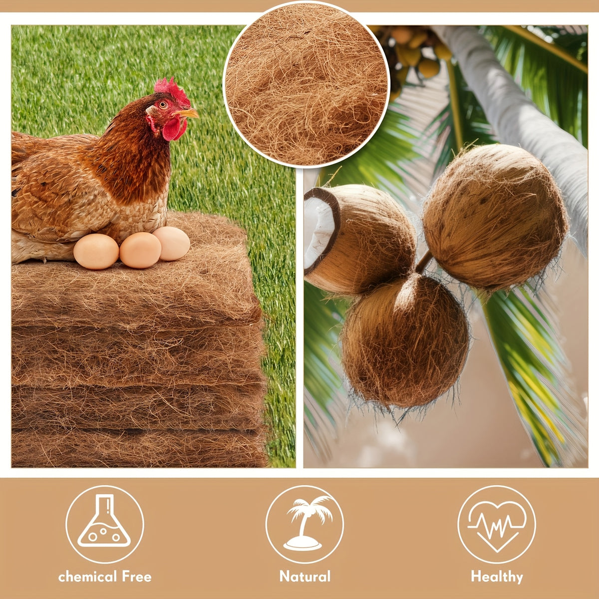 Chicken Nesting Box Pads 25 Pack, 12 x 12 Inch Brown Cut-to-Fit Hen Nest Liners for Backyard Poultry Coops and Everyday Nest Bedding Care