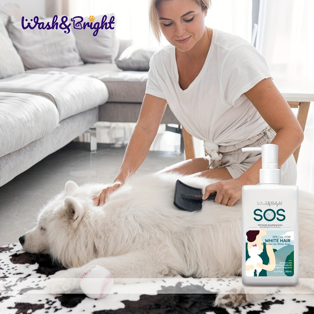 Dog Whitening Shampoo for White Coats, Natural Fragrance & Fluffy Coat Options for At-Home Bath Time and Pet Grooming Care | Goodie Pet