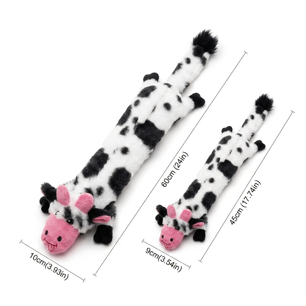 Cartoon Squeaky Dog Toys 5 Pack, Random Animal Plush Assortment in Medium or Large for Supervised Gentle Play and Toy Rotation, Basket Not Included
