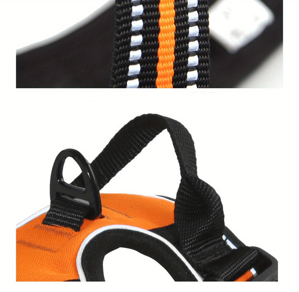 Breathable Dog Harness and Leash Set with Poop Bag Dispenser, Soft Walking Vest for Medium to Large Dogs, Red and Black Options in M, L and XL