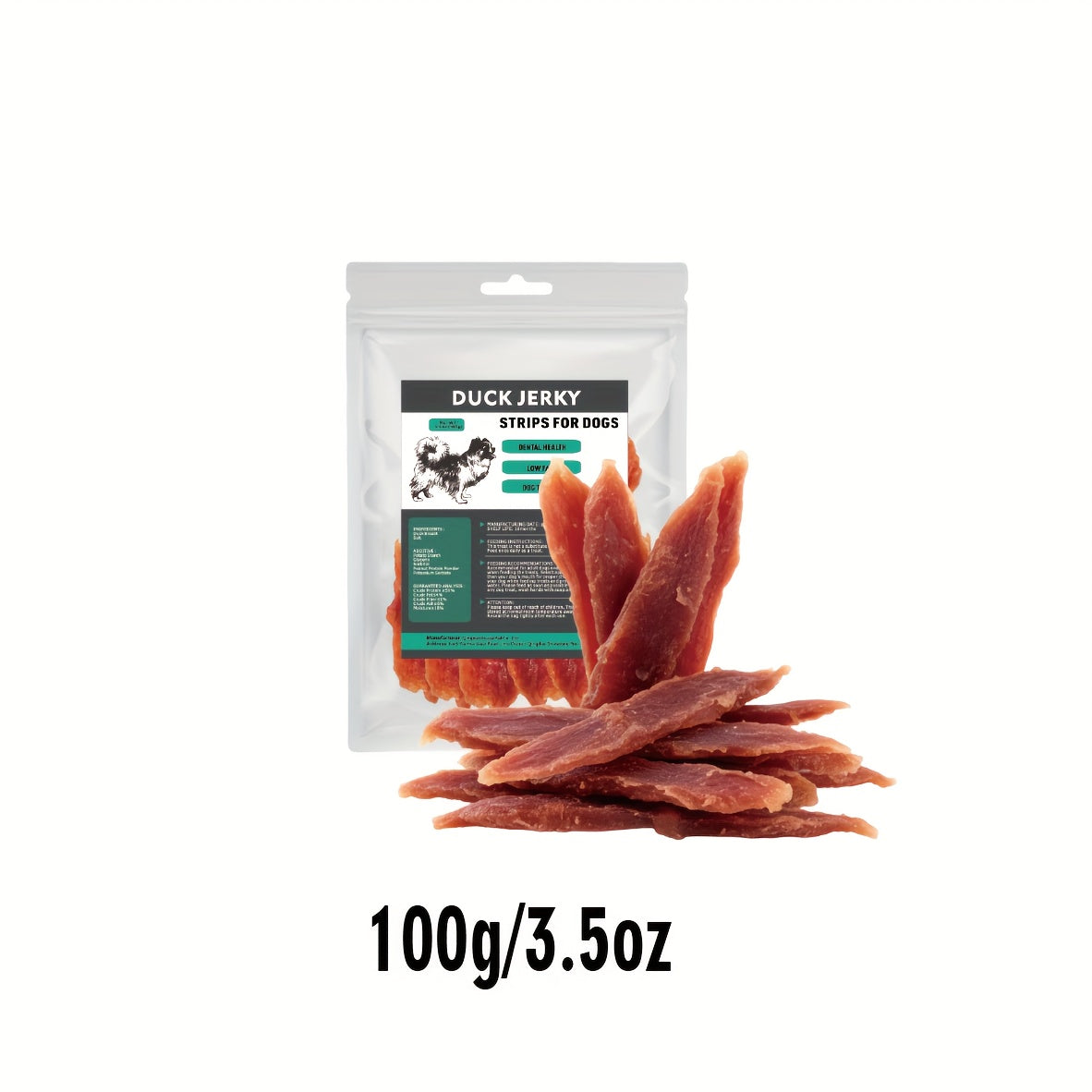 Dehydrated Chicken and Duck Dog Treats, Jerky Meat Strips in 100g, 300g or 600g Options for Supervised Training Rewards and Everyday Snacks