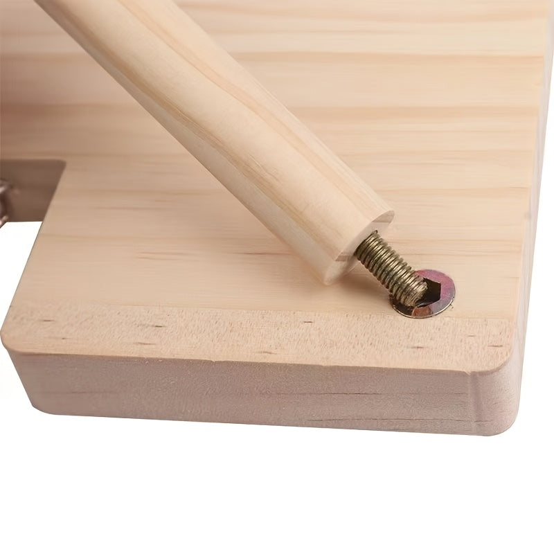 Hamster Climbing Platform with Ladder, Wooden Raised Cage Shelf and Underneath Hideaway Space for Golden Hamster Habitat Enrichment