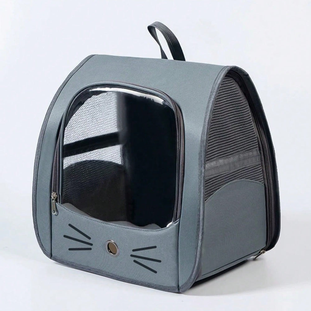Transparent Pet Backpack Carrier for Cats & Small Dogs Up to 13 lbs, Breathable Oxford Cloth Travel Bag with Shoulder Strap for Outdoor Trips