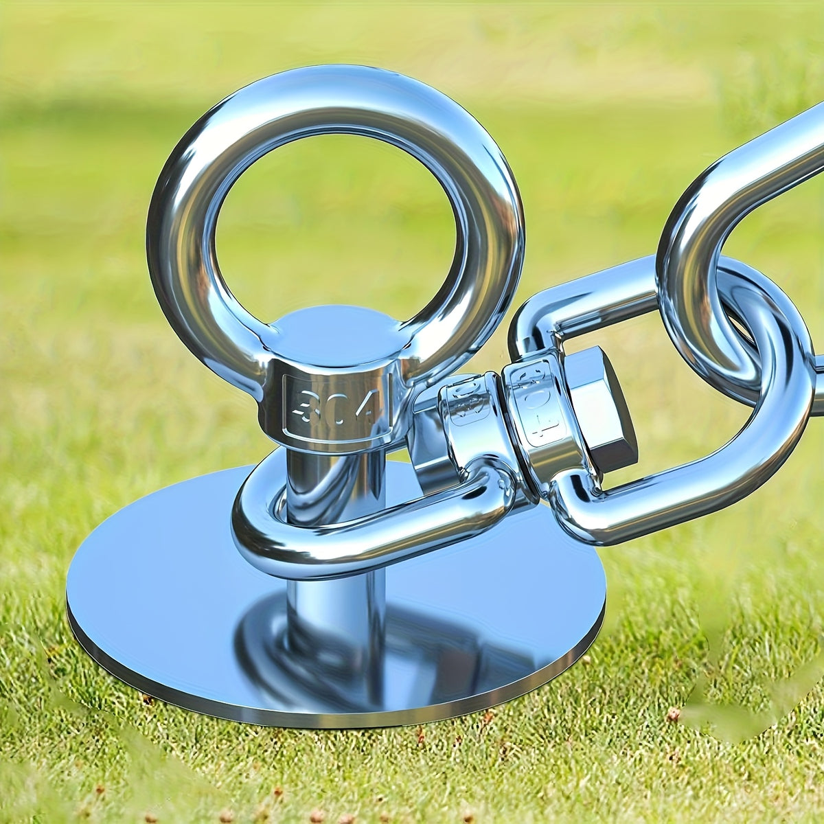 Dog Tie Out Stake in 304 Stainless Steel, 360° Swivel Ground Anchor for Supervised Yard and Camping Use with 15ft, 25ft or Pouch Options