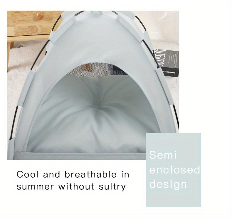 Portable Pet Sleeping Tent for Cats and Dogs, Fern Green 35 x 35 cm Cozy Nest with Solid Color Design for Home Bedtime and Supervised Travel