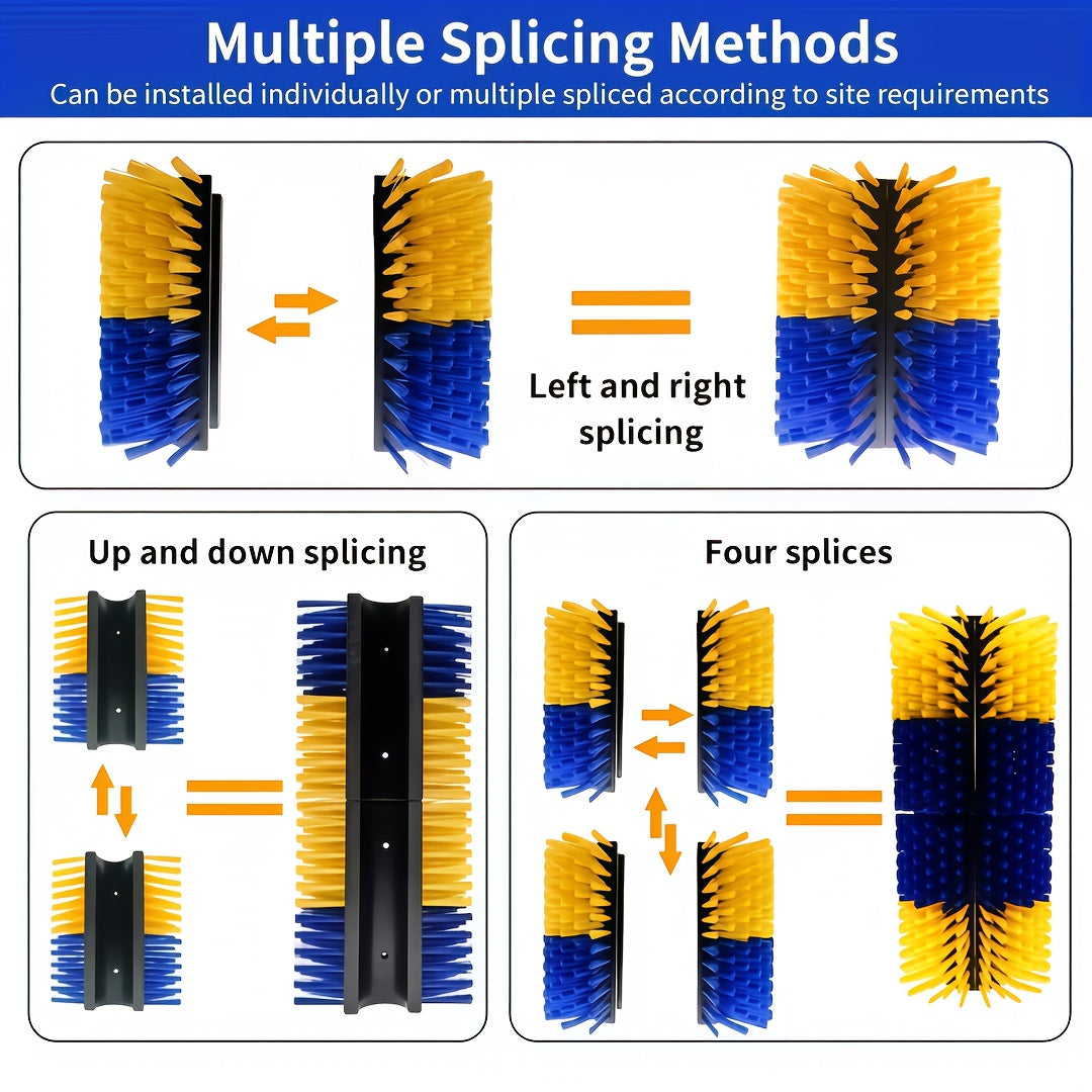 Livestock Scratch Brush 2-Pack or Single, Wall-Mount Grooming and Massage Scratcher with Screws for Horses, Cows, Goats, Sheep and Pigs, Itch Relief for Farm and Ranch