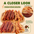 Air-Dried Dog Jerky Treats, Chicken and Duck Mixed Packs or Duck Sample Strips for Supervised Training Rewards, Walks and Everyday Snacks