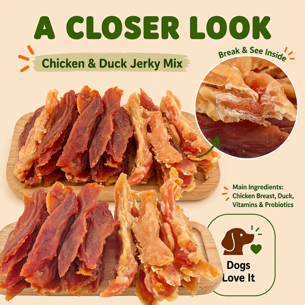 Beef Strip Dog Treats with 80g Beef or 80g Chicken + 80g Air-Dried Beef Options for Supervised Snack Time, Everyday Training Rewards and Travel Treat Breaks