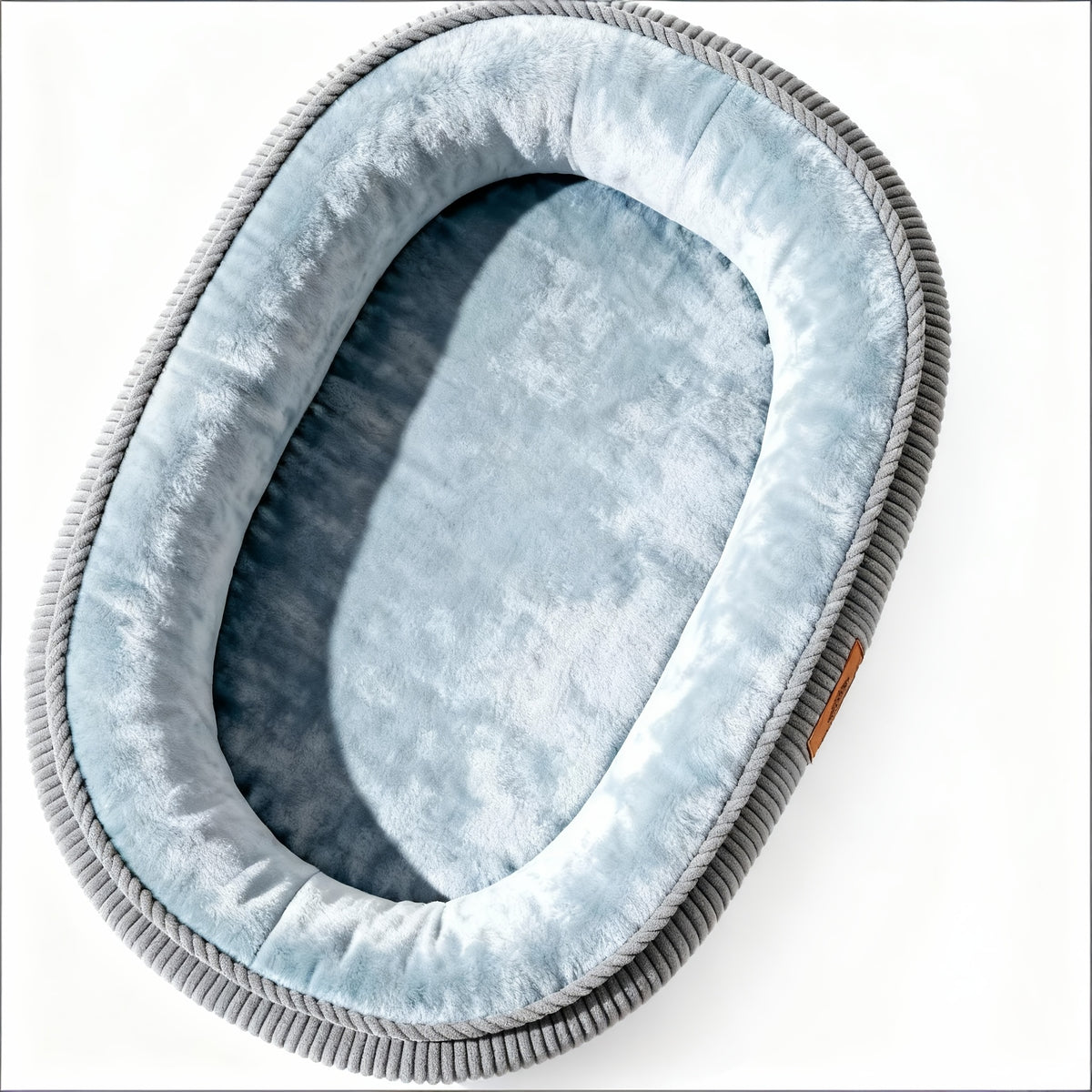 Memory Foam Dog Bed with Raised Edges, Removable Washable Cover and Non-Slip Bottom, Grey Cozy Pet Sofa in 20, 23, 29 and 35 Inch Sizes