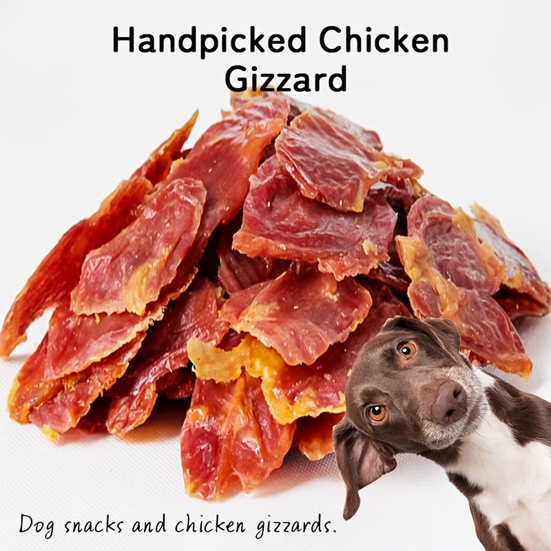 Chicken Gizzard Dog Treats, Air-Dried Jerky Slices for Supervised Training Rewards, Everyday Snack Breaks and Dog Owner Gift Baskets