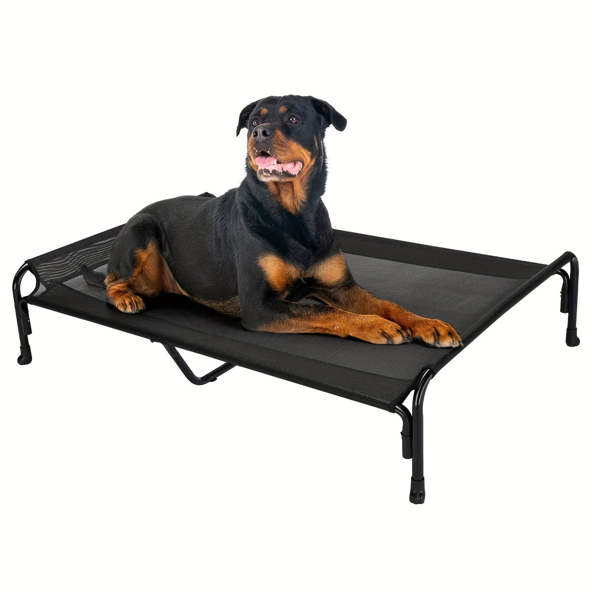 Elevated Dog Bed with Sloped Headrest, Breathable Raised Pet Cot in M to XXL Sizes for Indoor Lounging, Outdoor Rest and Camping